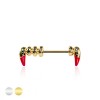 RED FANGS LOVE BITE ME 316L SURGICAL STEEL NIPPLE RING